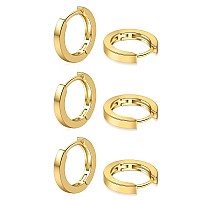 Micuco Small Hoop Earrings For Women 3 Pairs 14K Gold Hoop Huggie Earrings For Men Tiny Huggie Hoop Earrings Set Hypoallergen