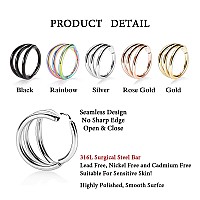 Funlmo 16G Septum Nose Conch Rings Triple Septum Jewelry 8Mm Cartilage Earrings Conch Hoop Helix Daith Conch Piercing Jewelry Su