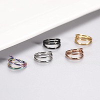 Funlmo 16G Septum Nose Conch Rings Triple Septum Jewelry 8Mm Cartilage Earrings Conch Hoop Helix Daith Conch Piercing Jewelry Su