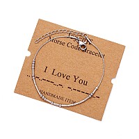 Joycuff Morse Code Bracelets For Women I Love You Girlfriend Gifts For Teen Girls Wife Girlfriend Best Friend Sister Fashion Bir