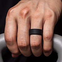 Thunderfit Silicone Rings For Men Bevelled 9Mm Wide Black Dark Grey Dark Blue Dark Green Size 10511 206Mm