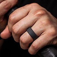 Thunderfit Silicone Rings For Men Bevelled 9Mm Wide Black Dark Grey Dark Blue Dark Green Size 10511 206Mm