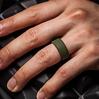 Thunderfit Silicone Rings For Men Bevelled 9Mm Wide Black Dark Grey Dark Blue Dark Green Size 10511 206Mm