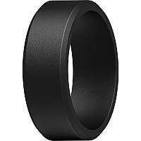 Thunderfit Silicone Rings For Men Bevelled 9Mm Wide Black Size 657 173Mm