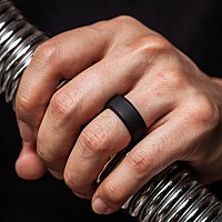 Thunderfit Silicone Rings For Men Bevelled 9Mm Wide Black Size 657 173Mm