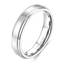 Tigrade 4Mm 6Mm 8Mm 10Mm Black Titanium Rings Wedding Band Matte Comfort Fit For Men Women Size 315Silver 4Mm Size 45