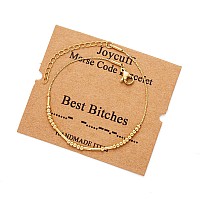 Joycuff Best B Morse Code Chain Bracelets For Women Funny Gifts For Friend Teen Girls Coworker Leaving Christms Birthday Gi