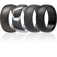 Thunderfit Silicone Rings For Men 87 Mm Wide 22Mm Thick Black Grey Gunmetal Grey Camo Size 15516 245Mm