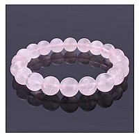 Adabele Real Natural Pink Rose Quartz Gemstone Beaded Bracelet 8 Inch Stretch Chakras Healing Crystal Stone Jewelry Women Men Mo