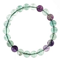 Adabele Real Natural Multicolor Fluorite Gemstone Beaded Bracelet 8 Inch Stretch Chakras Healing Crystal Stone Jewelry Women Men