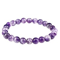 Adabele Real Natural Purple Amethyst Bracelet 8 Inch Stretch Gemstone Beaded Bracelet Chakras Healing Crystal Stone Jewelry Wome