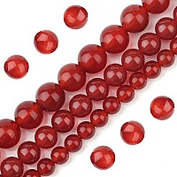 Filluck Natural Carnelian Crystal Beads Red Agates 10Mm Polished Round Smooth Healing Gemstone Beads For Jewelry Making Adults 1