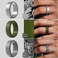 Thunderfit Silicone Wedding Rings For Men Step Edge 8Mm Width 2Mm Thick Black Green Camo Olive Green Grey Camo Grey A