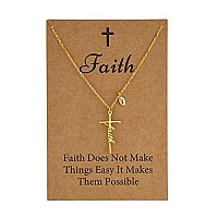 Sannyra Faith Cross Necklace For Women18K Gold Plated Iletters Womens Cross Necklace Religious Cross Necklace For Women Cro