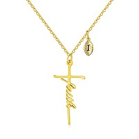 Sannyra Faith Cross Necklace For Women18K Gold Plated Iletters Womens Cross Necklace Religious Cross Necklace For Women Cro