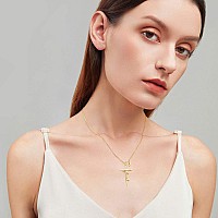 Sannyra Faith Cross Necklace For Women18K Gold Plated Iletters Womens Cross Necklace Religious Cross Necklace For Women Cro