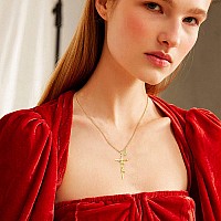 Sannyra Faith Cross Necklace For Women18K Gold Plated Iletters Womens Cross Necklace Religious Cross Necklace For Women Cro