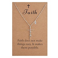 Sannyra Faith Cross Necklace For Women18K Rose Gold Plated Jletters Womens Cross Necklace Religious Cross Necklace For Women