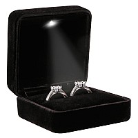 Omeet Big Size Velvet Metal Glossy With Led Jewelry Gift Box For Proposal Engagement Wedding Suitable For A Pair Of Rings