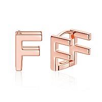 Initial Stud Earrings For Women Rose Gold Plated Letter F Earrings Valentines Day Jewelry Gifts