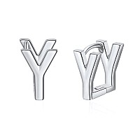 Initial Stud Earrings For Women Silver Plated Letter Y Earrings Valentines Day Jewelry Gifts