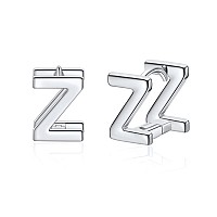 Initial Stud Earrings For Women Silver Plated Letter Z Earrings Valentines Day Jewelry Gifts