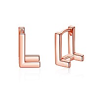 Initial Stud Earrings For Women Rose Gold Plated Letter L Earrings Valentines Day Jewelry Gifts