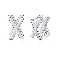 Initial Stud Earrings For Women Silver Plated Letter X Earrings Valentines Day Jewelry Gifts