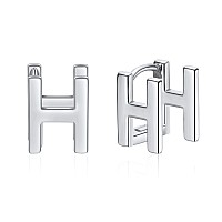 Initial Stud Earrings For Women Silver Plated Letter H Earrings Valentines Day Jewelry Gifts