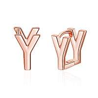 Initial Stud Earrings For Women Rose Gold Plated Letter Y Earrings Valentines Day Jewelry Gifts