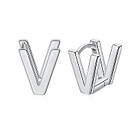 Initial Stud Earrings For Women Silver Plated Letter V Earrings Valentines Day Jewelry Gifts