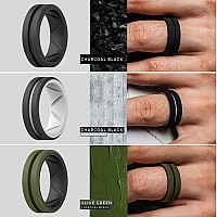 Thunderfit Silicone Wedding Rings For Men Bevelled 2Layer Mid Line 82Mm Wide 25Mm Thick 7 Rings Combination B Size 85