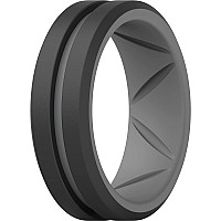 Thunderfit Silicone Wedding Rings For Men Bevelled 2Layer Mid Line 82Mm Wide 25Mm Thickgrey Cblack Size 556 165Mm