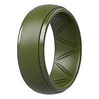 Thunderfit Silicone Rings For Men Breatheable Airgrooves Step Edge 10Mm Wide 25Mm Thick Olive Green Size 11512 213Mm