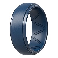 Thunderfit Silicone Rings For Men Breatheable Airgrooves Step Edge 10Mm Wide 25Mm Thick Dark Blue D Size 11512 213Mm