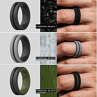 Thunderfit Silicone Wedding Rings For Men Bevelled 2Layer Mid Line 82Mm Wide 25Mm Thick 7 Rings Combination A Size 75