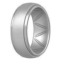 Thunderfit Silicone Rings For Men Breatheable Airgrooves Step Edge 10Mm Wide 25Mm Thick Silver B Size 657 173Mm