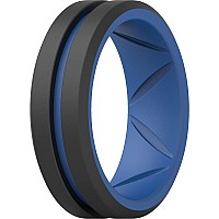 Thunderfit Silicone Wedding Rings For Men Bevelled 2Layer Mid Line 82Mm Wide 25Mm Thickdark Blue Hblack Size 14515