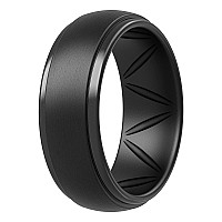 Thunderfit Silicone Rings For Men Breatheable Airgrooves Step Edge 10Mm Wide 25Mm Thick Black Size 11512 213Mm