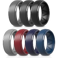 Thunderfit Silicone Rings For Men Breatheable Airgrooves Step Edge 10Mm Wide 25Mm Thick Grey A Grey B Dark Grey A Black