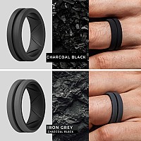 Thunderfit Silicone Wedding Rings For Men Bevelled 2Layer Mid Line 82Mm Wide 25Mm Thickblackdark Blue B Blackdark Red