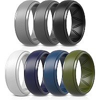 Thunderfit Silicone Rings For Men Breatheable Airgrooves Step Edge 10Mm Wide 25Mm Thick Grey B Grey A White Black Dark