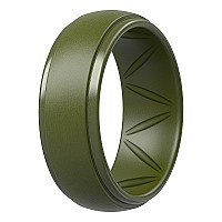 Thunderfit Silicone Rings For Men Breatheable Airgrooves Step Edge 10Mm Wide 25Mm Thick Olive Green Size 9510 198Mm