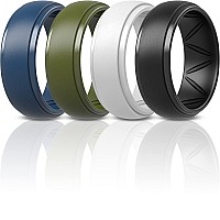 Thunderfit Silicone Rings For Men Breatheable Airgrooves Step Edge 10Mm Wide 25Mm Thick Dark Blue D Black White Olive G