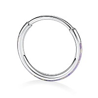 Gagabody Septum Ring 16G Clicker Cartilage Earring 16G Nose Septum Nose Nostril Stainless Steel Purple Opal Paved Jewelry For Wo