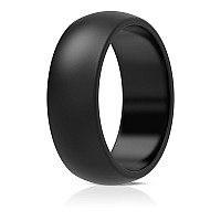 Thunderfit Mens Silicone Wedding Rings 87Mm Wide 2Mm Thick Black Size 859 189Mm