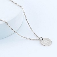 Sannyra Initial Necklaces For Women 18K 26 Capital Rsliver Plated Letter Necklace Disc Double Side Pendant Dainty Adjustable