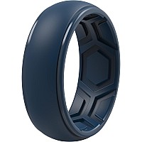 Thunderfit Silicone Rings For Men Breathable Step Edge 84Mm Width 22Mm Thick Dark Blue Size 556 165Mm