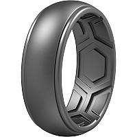 Thunderfit Silicone Rings For Men Breathable Step Edge 84Mm Width 22Mm Thick Dark Metal Size 12513 222Mm