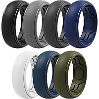 Thunderfit Silicone Rings For Men Breathable Step Edge 84Mm Width 22Mm Thick Dark Grey Light Grey White Black Dark